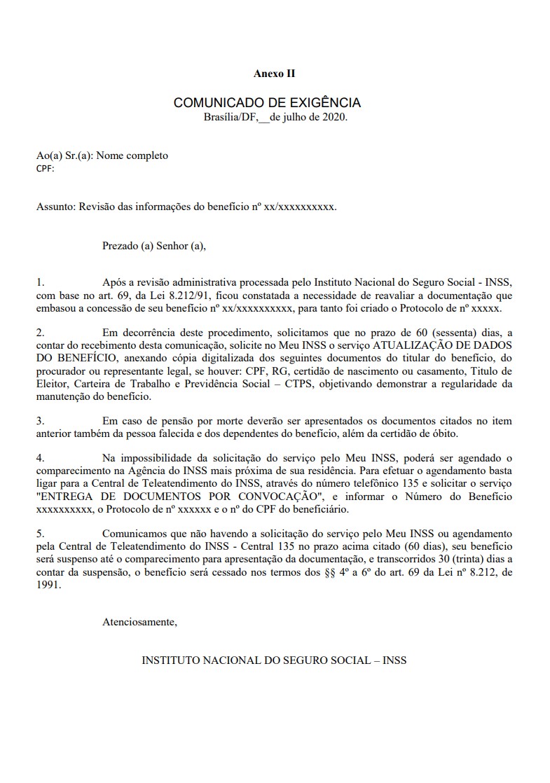 INSS notifica 1,7 milhão de segurados para revisão cadastral; veja o que fazer