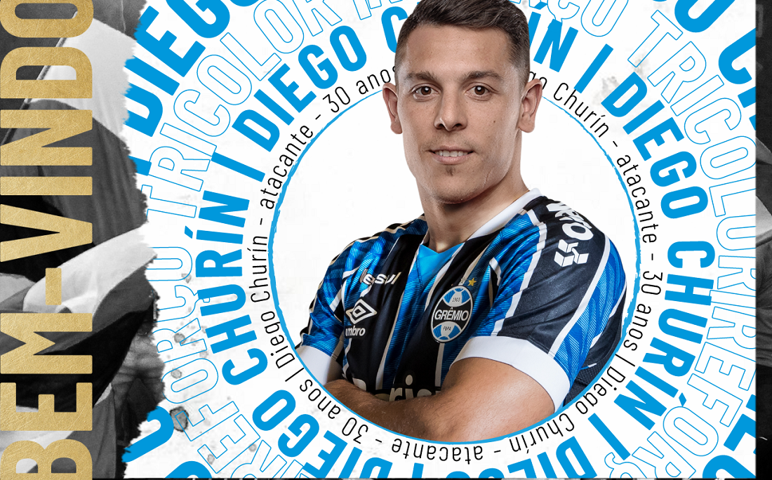 Grêmio anuncia a contratação do atacante argentino Diego Churín