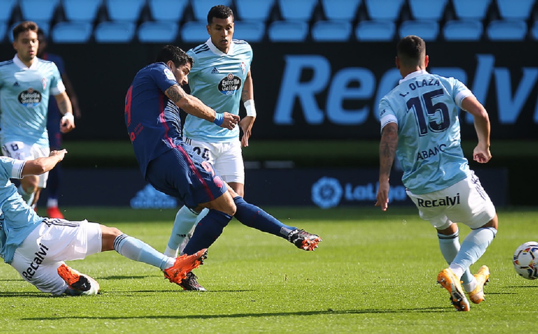 Com gol de Suárez, Atlético de Madrid bate o Celta por 2×0