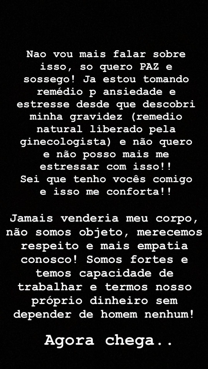 'Ganho R$ 500 mil por mês', diz influencer acusada de ser paga para engravidar de cantor