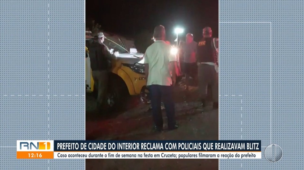 Prefeito briga com policiais que realizavam blitz da Lei Seca durante festa no interior do RN