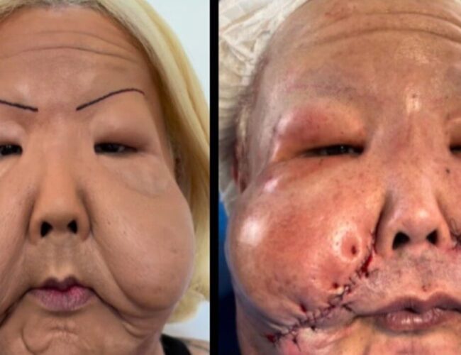 Influenciadora se submete a cirurgia para corrigir deformidade causada por procedimento estético em clínica clandestina