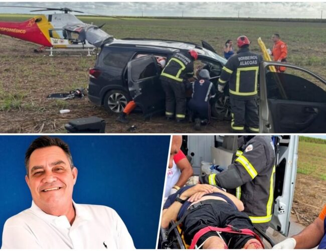 Vereador Jó da Djanete entre os cinco feridos em acidente na AL-420, São Miguel dos Campos.