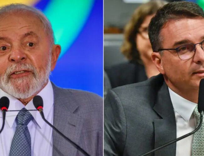 Resultados das pesquisas mostram Lula na frente no 1º turno e empate com Flávio no 2º turno.